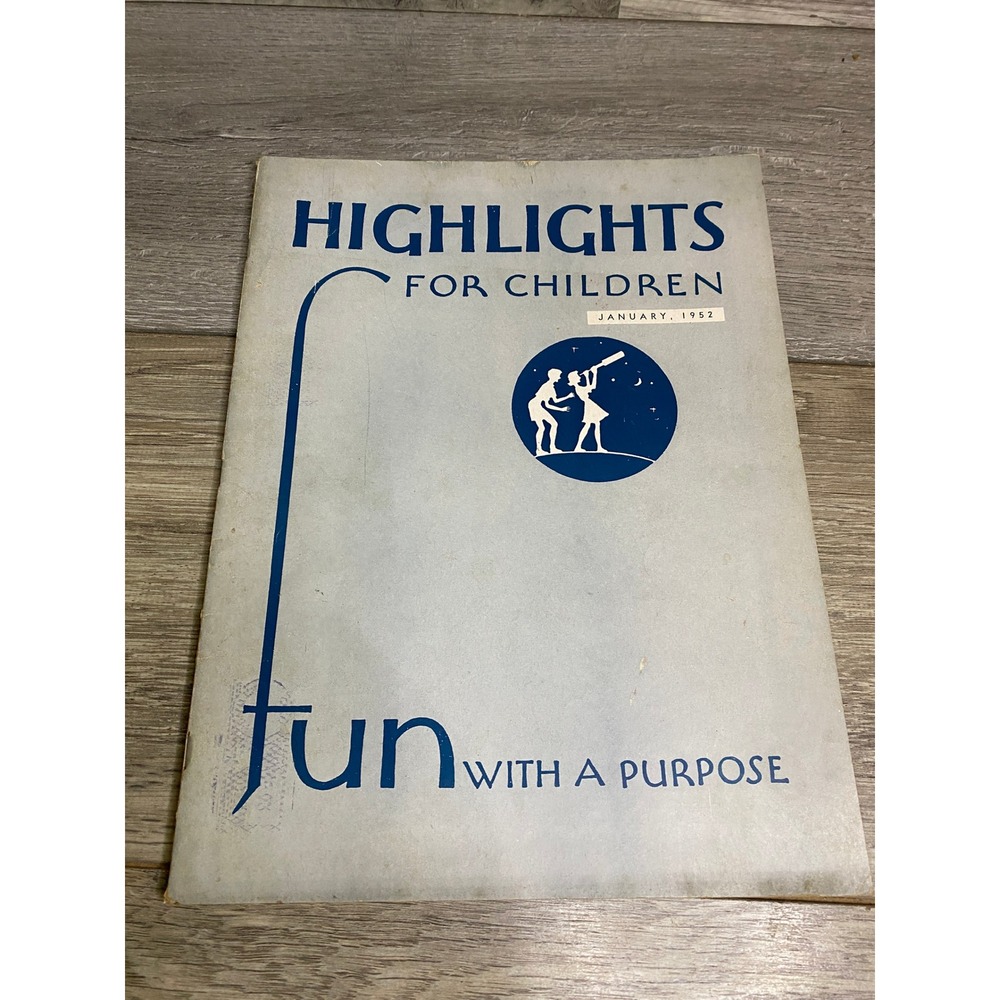 VTG Highlights for Children Magazine January 1952 Fun with a Purpose Vol 7 No 1